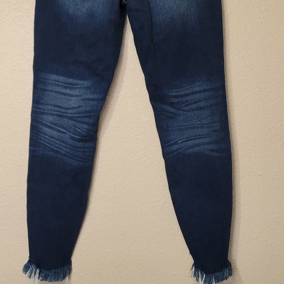 KanCan ● High Rise Fray Hem Ankle Skinny Jeans for Women's Destresed Blue Sz 27 - Picture 7 of 11